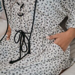 V Neck Strap Long Sleeve
