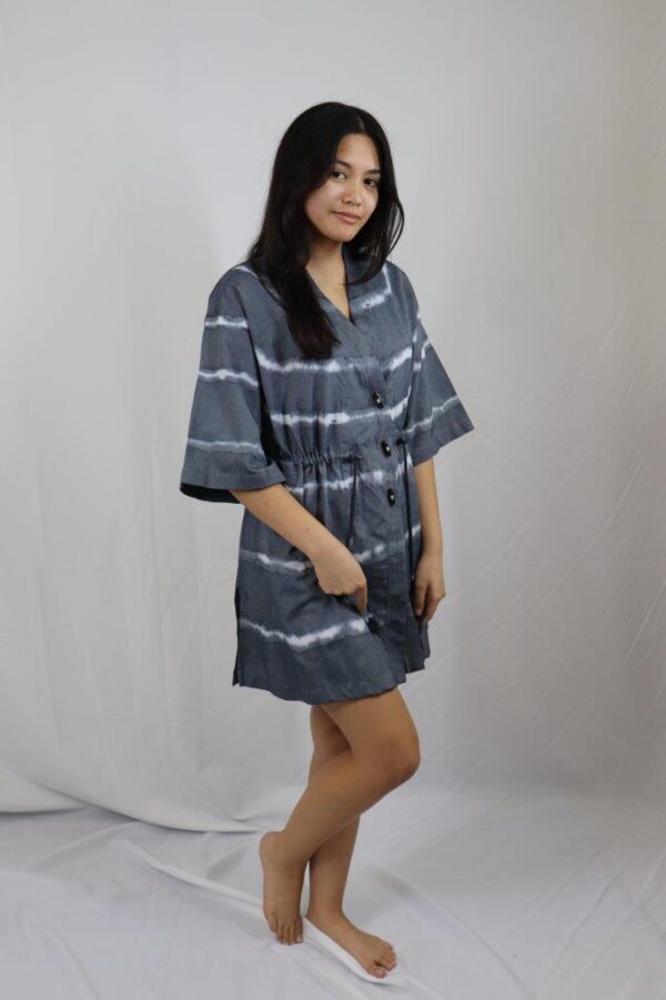 Navy Blue/white Tie Dyed Robe - Image 2
