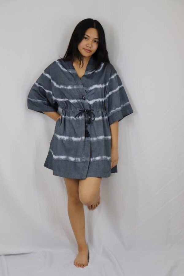 Navy Blue/white Tie Dyed Robe